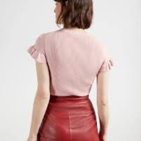 Ted Backer Frill Rib Knit Top  Women  Size S - Picture 2 of 9